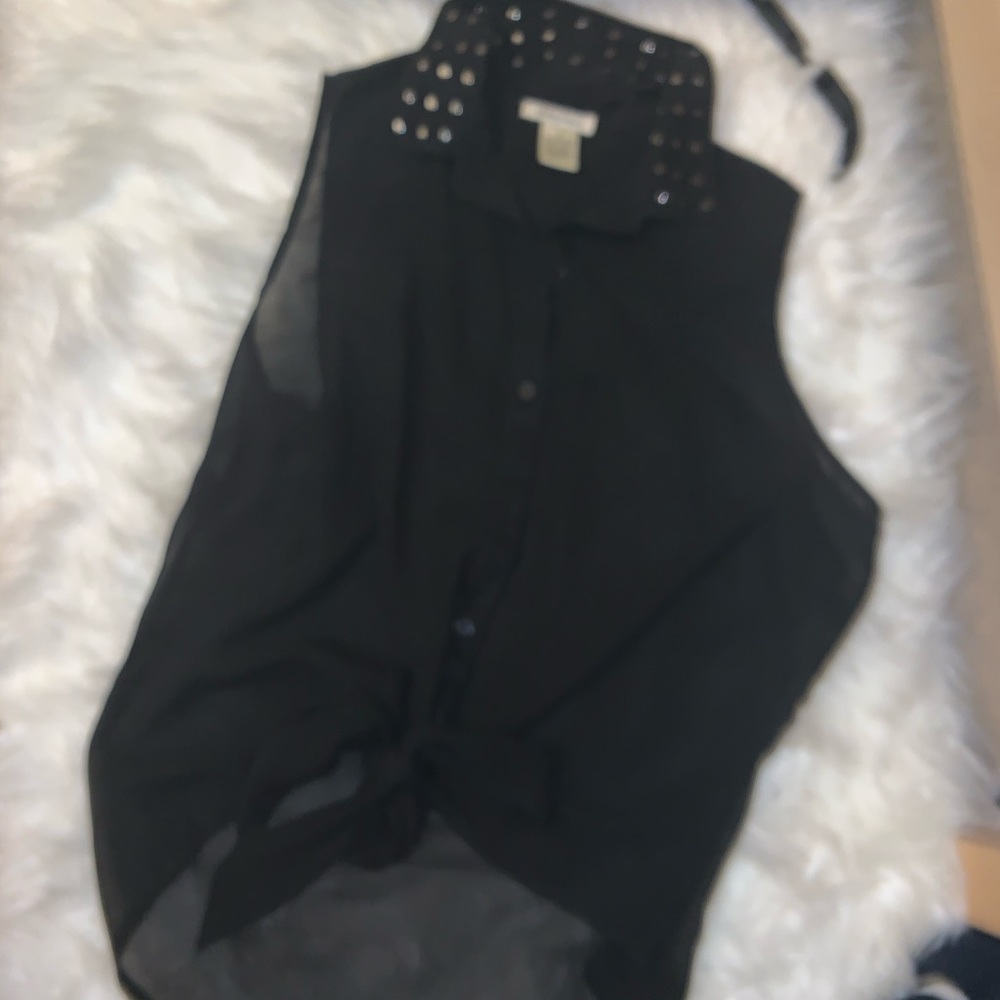 Black transparent tank top